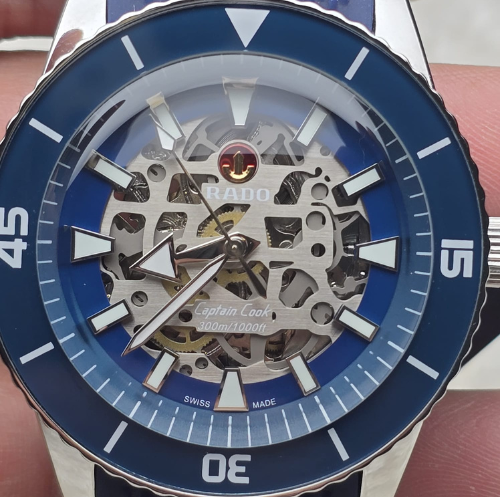 rado captain cook blue dial silicone strap