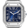 cartier santos xl blue dial steel mens watch cartier santos xl blue dial steel mens watch