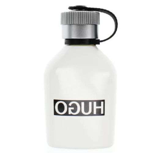 hugo white matte perfume bottle with silver cap and black logo hugo white matte perfume bottle with silver cap and black logo
