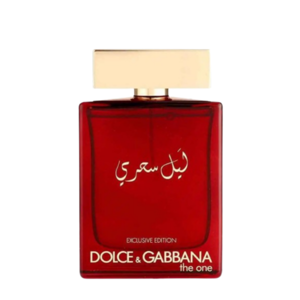 dolce & gabbana the one exclusive edition perfume bottle in deep red with a gold cap