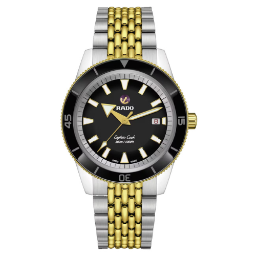rado captain cook automatic black two tone gold rado captain cook automatic black two tone gold