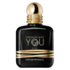emporio armani rounded black perfume bottle with metallic gold detailing