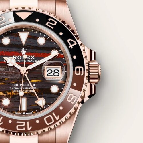 rolex gmt master2 oyster, color line, 40 mm, everose gold