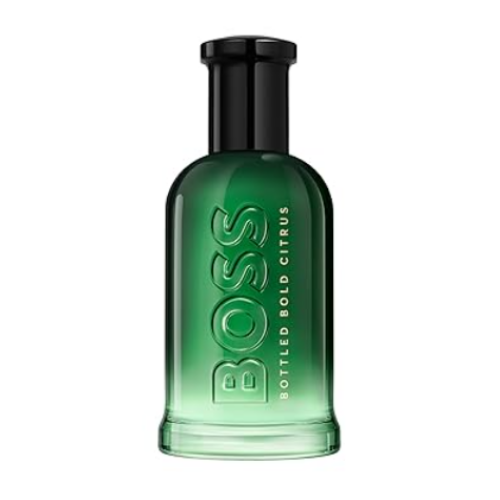 hugo boss perfume bottle with a green and black design