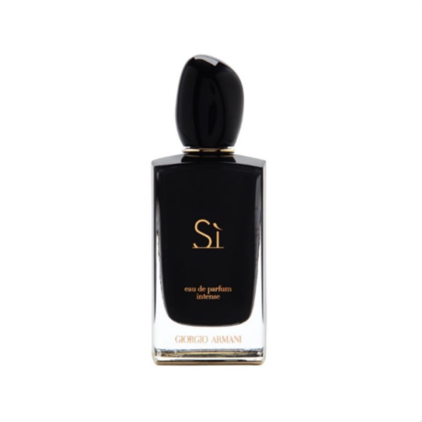 giorgio armani sì eau de perfum intense in black with a nude pink box giorgio armani sì eau de perfum intense in black with a nude pink box