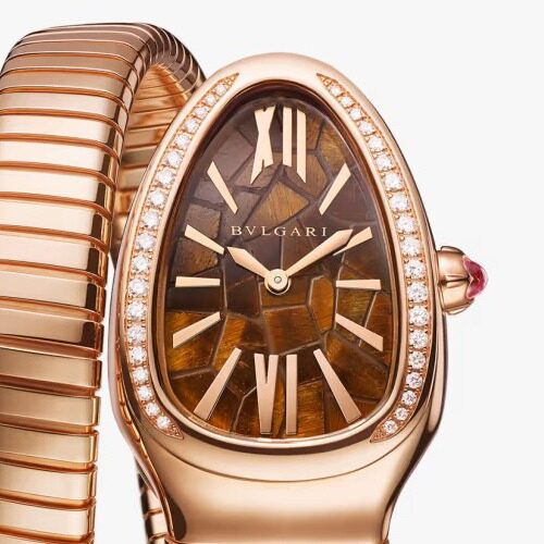 bvlgari rose gold serpenti tubogas watch brown bvlgari rose gold serpenti tubogas watch brown