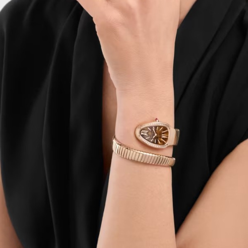 bvlgari rose gold serpenti tubogas watch brown bvlgari rose gold serpenti tubogas watch brown