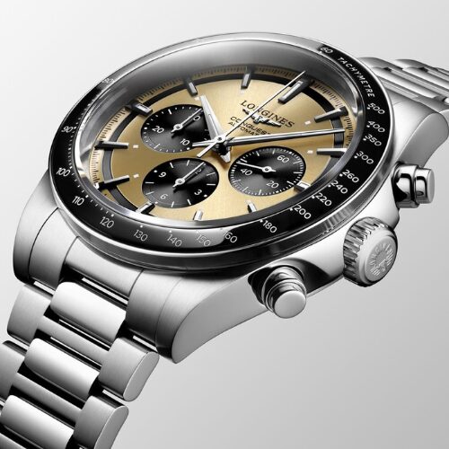 longines conquest automatic chronograph watch with a dial and black subdials longines conquest automatic chronograph watch with a dial and black subdials