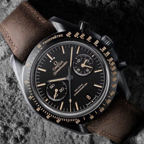 omega speedmaster chronograph watch with brown leather strap omega speedmaster chronograph watch with brown leather strap