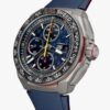 tag heuer chronograph watch with a blue dial and blue rubber strap tag heuer chronograph watch with a blue dial and blue rubber strap