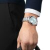 tissot powermatic 80 silicium watch with a stainless steel bracelet and ice blue dial tissot powermatic 80 silicium watch with a stainless steel bracelet and ice blue dial