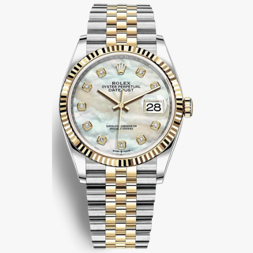 rolex couple datejust dual tone white gold pearl face watch rolex couple datejust dual tone white gold pearl face watch