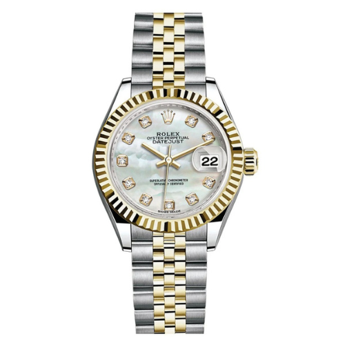 rolex couple datejust dual tone white gold pearl face watch rolex couple datejust dual tone white gold pearl face watch