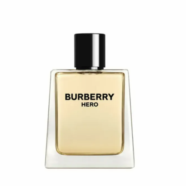 burberry hero eau de toilette with a light amber colored bottle burberry hero eau de toilette with a light amber colored bottle