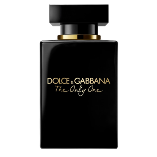 dolce & gabbana the only one black perfume bottle with gold lettering and accents