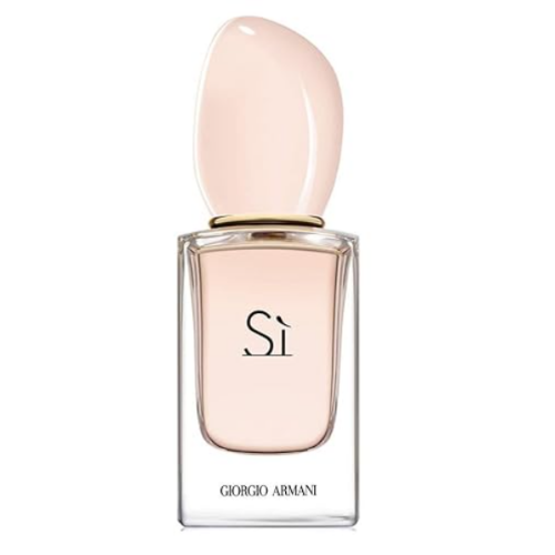 giorgio armani sì eau de toilette blush pink bottle with gold accents