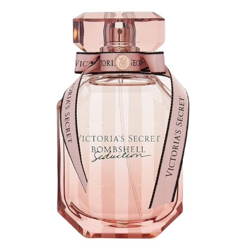 victoria’s secret bombshell seduction pink gradient bottle with rose gold accents