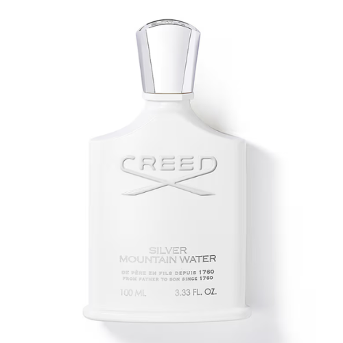 creed silver mountain water perfume bottle in matte white with a silver cap creed silver mountain water perfume bottle in matte white with a silver cap