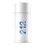 carolina herrera cylindrical perfume bottle with silver body and blue accents carolina herrera cylindrical perfume bottle with silver body and blue accents