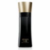 armani code black glass perfume bottle with metallic gold cap