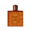 versace eros najim men's perfume in a deep amber glass bottle with a bronze cap