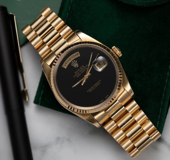 rolex yellow gold onyx day date watch rolex yellow gold onyx day date watch