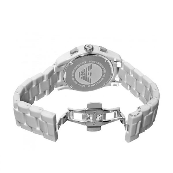 armani stainless steel chronograph white 1527