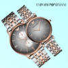 emporio armani grey dial two tone band stainless steel couple watch emporio armani grey dial two tone band stainless steel couple watch