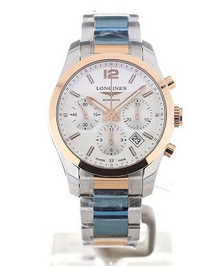 longines conquest classic chronograph white 6755