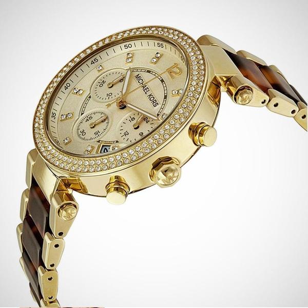 michael kors yellow gold plated chronograph watch mk568