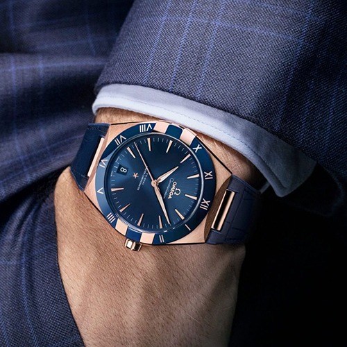 omega constellation co axial master chronometer 41 mm rose gold blue omega constellation co axial master chronometer 41 mm rose gold blue