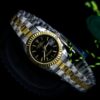 rolex date just gold silver black dial 9900 women