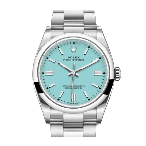 rolex oyster perpetual turquoise blue dial 279