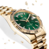 rolex oyster perpetual day date full gold green dial