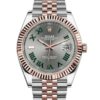 rolex oyster perpetual rosegold day date grey green