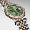 rolex oyster perpetual datejust olive green ladies