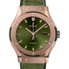 hublot classic fusion green & gold 42mm
