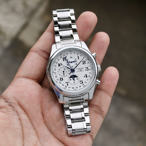 longiness master collection white dial silver bracelet mens watch longiness master collection white dial silver bracelet mens watch