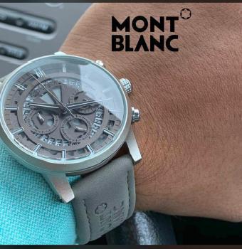 montblanc chronograph grey leather mens watch montblanc chronograph grey leather mens watch