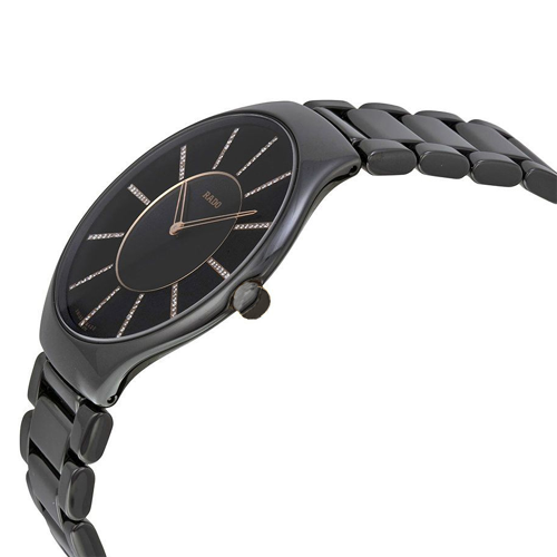 rado true thinline black ceramic