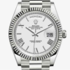 rolex oyster perpetual day date silver with silver dial