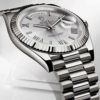 rolex oyster perpetual day date silver with silver dial